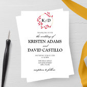 Invitation Mariage Monogramme de feutre de Charming Fall