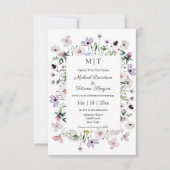 Invitation mariage monogramme de jardin fleur sauvage lunatiq (Devant)