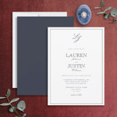 Invitation Mariage Monogramme de la marine classique