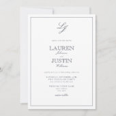 Invitation Mariage Monogramme de la marine classique (Devant)