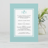 Invitation Mariage Monogramme de l'Ocean Sea (Debout devant)