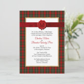 Invitation Mariage monogramme de MacFarland Tartan (Debout devant)