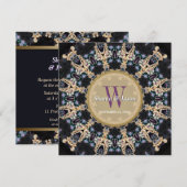 Invitation Mariage Monogramme de Pierres Précieuses (Devant / Derrière)