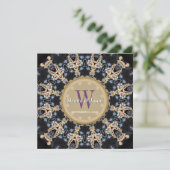 Invitation Mariage Monogramme de Pierres Précieuses (Debout devant)