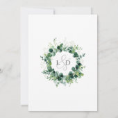 Invitation Mariage Monogramme de Verdure d'Eucalyptus Rustiqu (Dos)