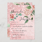 Invitation Mariage Monogramme Drives Florals Mint Parties sci (Devant / Derrière)