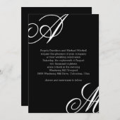 Invitation Mariage Monogramme Edge moderne (Devant / Derrière)
