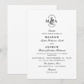 Invitation Mariage Monogramme Élégant avec Esperluette (Devant / Derrière)