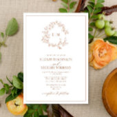 Invitation Mariage Monogramme en terre cuite moderne