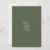 Invitation Mariage Monogramme Feuillage de verdure vert olive (Dos)