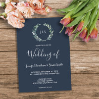 Mariage monogramme feuille d'olive aquarelle rusti