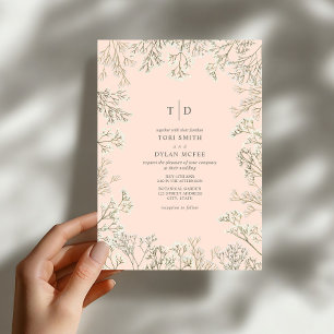 Invitation Mariage Monogramme Fleur de Péché de Bébé