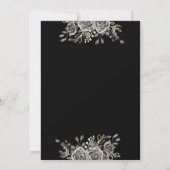 Invitation Mariage Monogramme Floral Gothique Noir Et Blanc (Dos)