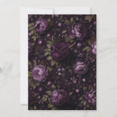 Invitation Mariage Monogramme Floral Olive Prune Foncé (Dos)