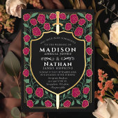 Invitation Mariage Monogramme Imaginaire de Bouclier d'épée d