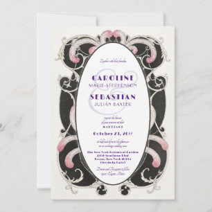 Invitation mariage Monogramme Luxe Art Déco Gatsby 1920