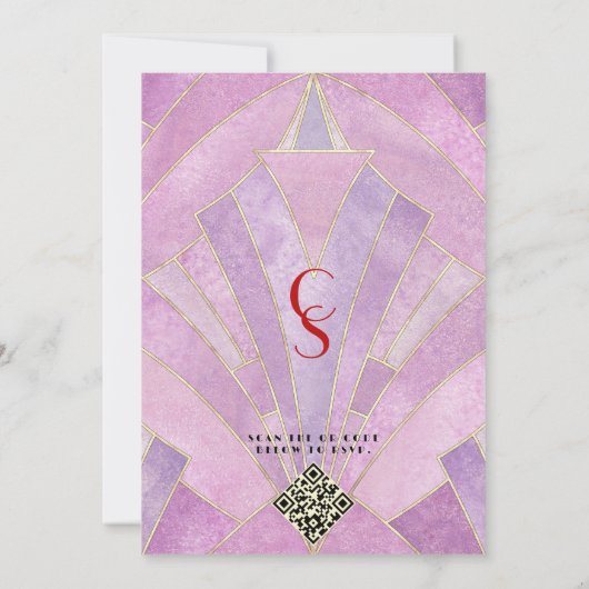 Invitation mariage Monogramme Luxe Art Déco Gatsby 1920 (Dos)