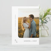 Invitation Mariage Monogramme minimaliste Boho Budget (Debout devant)