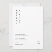Invitation Mariage Monogramme minimaliste Boho Budget (Dos)