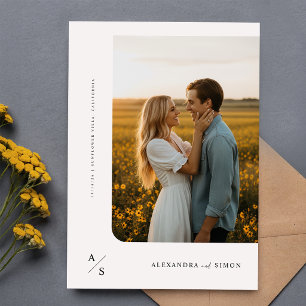Invitation Mariage Monogramme minimaliste Boho Budget