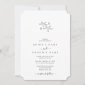 Invitation Mariage monogramme minimaliste de plage Starfish (Devant)