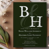 Mariage Monogramme minimaliste Emerald Green