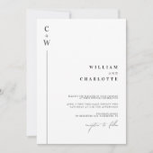 Invitation Mariage monogramme minimaliste et chic (Devant)