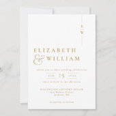 Invitation Mariage Monogramme minimaliste Gold Modern (Devant)