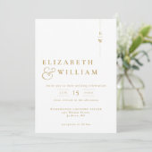 Invitation Mariage Monogramme minimaliste Gold Modern (Debout devant)