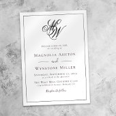 Invitation Mariage Monogramme minimaliste moderne