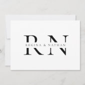 Invitation Mariage monogramme minimaliste moderne (Devant)