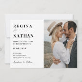 Invitation Mariage monogramme minimaliste moderne (Dos)