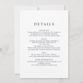 Invitation Mariage Monogramme minimaliste Nautique bleu marin (Dos)