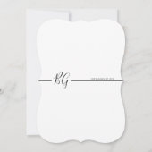 Invitation Mariage Monogramme minimaliste noir et blanc (Dos)