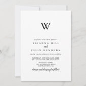 Invitation Mariage Monogramme moderne (Devant)