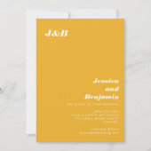 Invitation Mariage Monogramme Moderne Jaune Souci Gras (Devant)