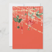 Invitation Mariage Monogramme Moderne Lumières Corail Vivant  (Dos)