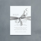 Invitation Mariage Monogramme moderne noir blanc personnalisé