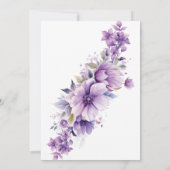 Invitation Mariage Monogramme moderne or violet Fleurs (Dos)