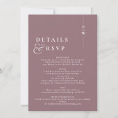 Invitation Mariage Monogramme Moderne Tout En Un Mauve (Dos)