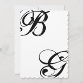 Invitation Mariage Monogramme noir et blanc (Dos)