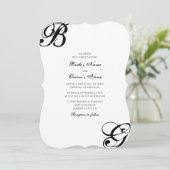 Invitation Mariage Monogramme noir et blanc (Debout devant)