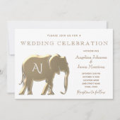 Invitation Mariage Monogramme Or (Devant)