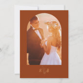 Invitation Mariage Monogramme photo Orange Terracotta brûlé (Dos)
