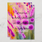 Invitation Mariage Monogramme QR Code Pré violet vert (Devant / Derrière)