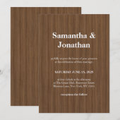 Invitation Mariage monogramme rétro rustique (Devant / Derrière)