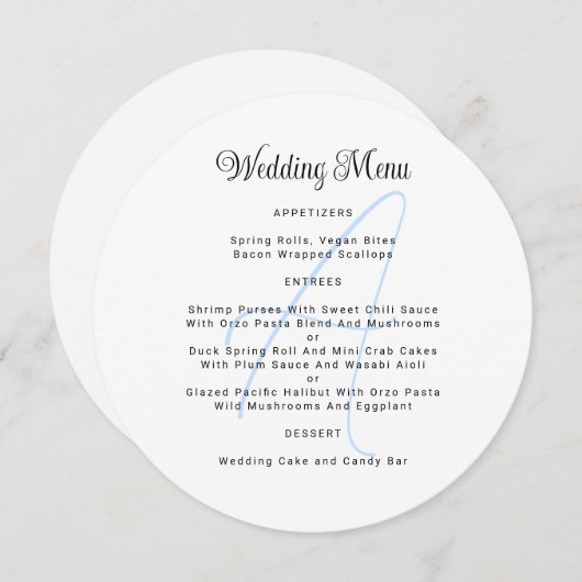 Invitation Mariage Monogramme rond Modèle de menu (Devant / Derrière)
