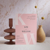 Invitation Mariage Monogramme rose