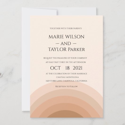 Invitation Mariage monogramme rose aquarelle (Devant)