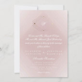 Invitation Mariage Monogramme rose Rose doré classique (Devant)
